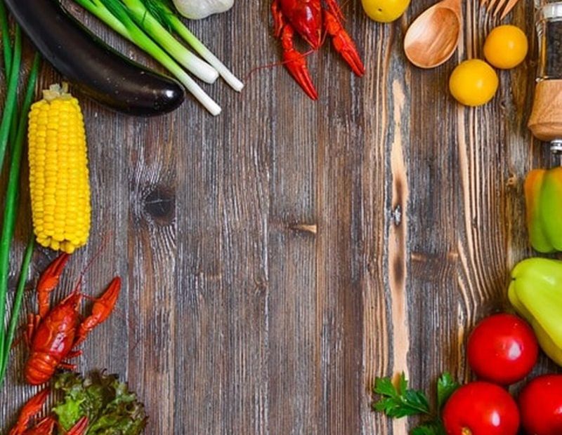 Organic food on table