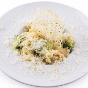 Risotto chicken, vegetables and parmesan